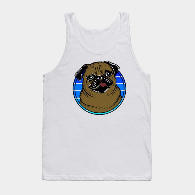 Pug dog retro sunset Tank Top by FromBerlinGift